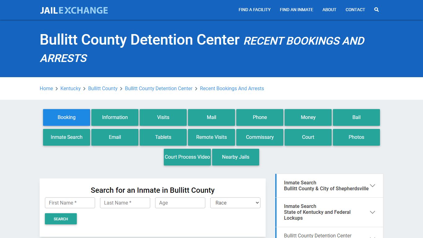 Bullitt County Detention Center Recent Bookings And Arrests - Jail Exchange