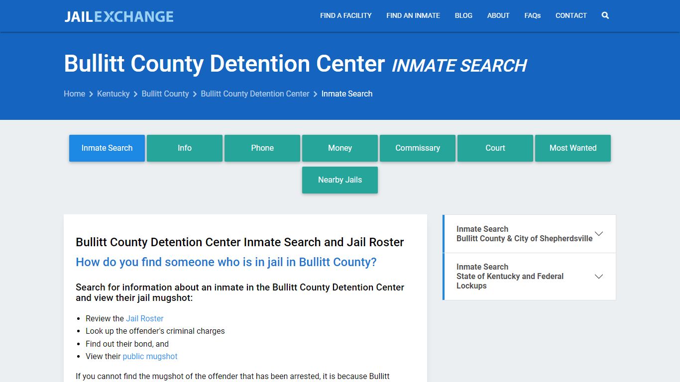 Bullitt County Detention Center Inmate Search - Jail Exchange